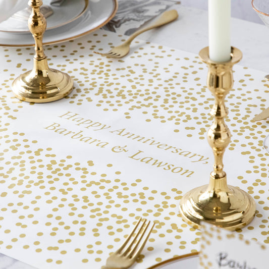 Gold Confetti Personalized Runner
